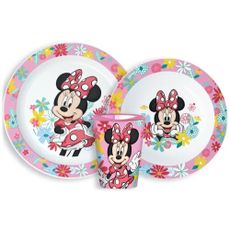 Súprava plastového riadu Minnie Mouse s pohárikom - Disney - 3 diely