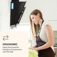 Klarstein Aurora 90 Smart, digestor, 90 cm, komínový, 550 m³/h, LED podsvietenie, A++, biely