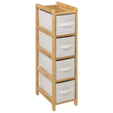 DekorStyle Koupelnový regál TIDY BOX 78,5 cm bambus/béžový