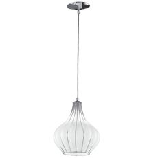 SIRU - Luster na lanku AURIGA 1xE14/40W/230V pr. 26 cm chróm/biela benátske sklo