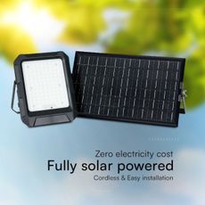 LED solárny reflektor 15W/3,7V IP65 4000K čierny + DO