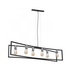 Luster na lanku TUNJA 6xE27/60W/230V čierna/chróm