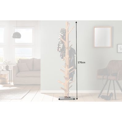 Stojan na kabáty Strom 170cm prírodný