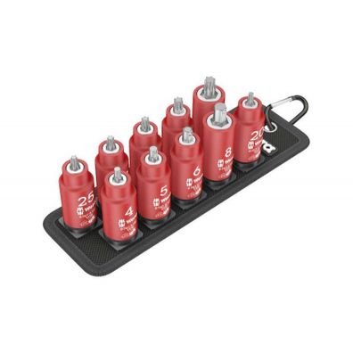 Wera 004930 Nástrčné bity 3/8" pre elektrikárov Pás B VDE 1 Zyklop s funkciou držania (sada 10 ks)