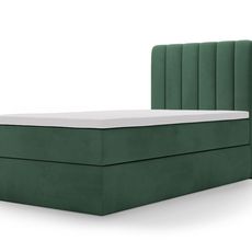 Čalúnená boxspingová jednolôžková posteľ Lamella mini 80x200 - zelená
