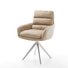 Abelia-Flex otočná stolička s podrúčkami béžová vintage krížová