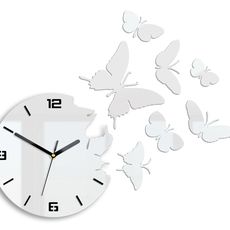 ModernClock 3D nalepovacie hodiny Butterfly biele
