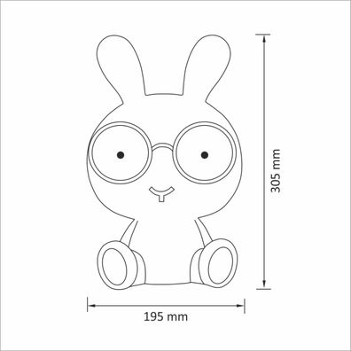 LED Detská nočná lampička LED/2,5W králik modrá