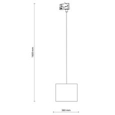 Luster na lanku 3-fáz. lišto. systému TRACER 1xE27/15W/230V pr. 20 cm čierna/hnedá