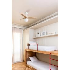 FARO 34281-11L - Stropný ventilátor KLIM S 1xE27/15W/230V borovica/biela + DO