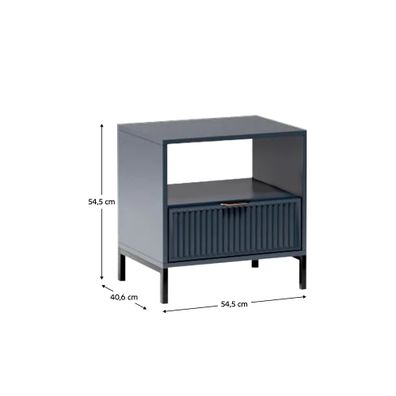 KONDELA Style LS 7 nočný stolík indigo modrá