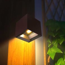 LED solárne nástenné svietidlo senzor LED/9W/3,7V 3000-5000K IP65 hnedá