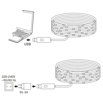 LED RGB Vianočná reťaz LED/10W/5V 10 m USB + diaľkové ovládanie