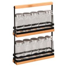 Kesper 58036 Polica na korenie s 10 prázdnymi koreničkami, 23 x 32 x 5,5 cm
