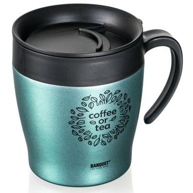 Banquet Termohrnček cestovný TAZZA 330 ml, zelenosivá