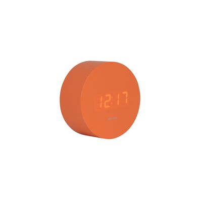 Karlsson 5981OR dizajnové LED hodiny s budíkom oranžová, pr. 9 cm