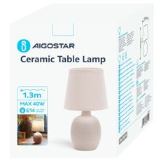 Aigostar - Stolná lampa 1xE14/40W/230V béžová