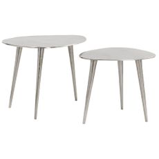 Estila Dizajnový set strieborných konferenčných stolíkov Elements 50cm