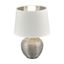 Biela stolová lampa z keramiky a tkaniny Trio Luxor, výška 26 cm