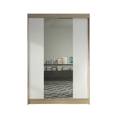 Šatníková skriňa LINO II šírka 120 cm - dub sonoma/biela