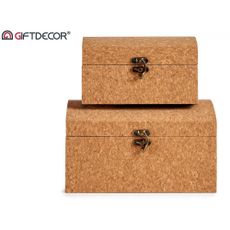 Sada 2 korkových krabíc s vekom CORK TRUNKS