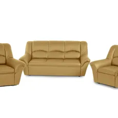 Kožená sedacia súprava DUBAJ LUX 3+1+1, horčicová (S-38)