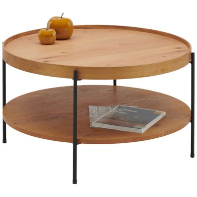 Hom`in KONFERENČNÝ STOLÍK, čierna, farba duba, drevo, kompozitné drevo, 80/80/45 cm