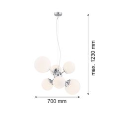 Argon 2531 - Luster na lanku SATELITE 6xE27/15W/230V lesklý chróm