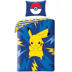 Bavlnené posteľné obliečky Pokémon Pikachu - motív Bleskový šok - 100% bavlna - 70 x 90 cm + 140 x 200 cm