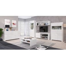 KONDELA Lindy 160 polica biely lesk