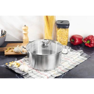 Nerezový hrniec 24cm so sklenenou pokrievkou 5,5l