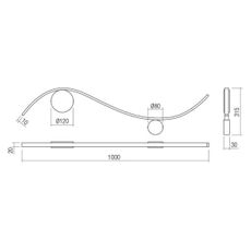 Redo 01-3112 - LED Nástenné svietidlo WAVE LED/11W/230V mosadz