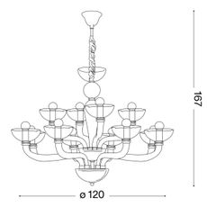 Ideal Lux - Luster na reťazi CASANOVA 16xE14/40W/230V pr. 120 cm biela