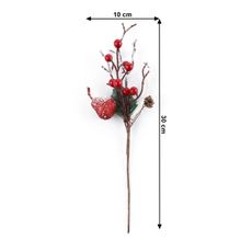 KONDELA Gren Typ 1 vianočná vetvička (4 ks) 30 cm biela / červená
