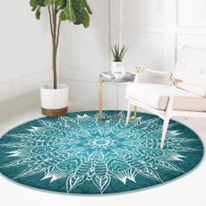 Tyrkysovomodrý prateľný okrúhly koberec vhodný pre robotické vysávače ø 100 cm Comfort – Mila Home