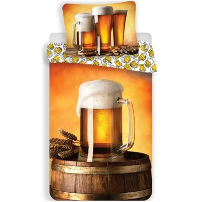 Bavlnené posteľné obliečky Zlatý mok - Pivo - 100% bavlna - 70 x 90 cm + 140 x 200 cm