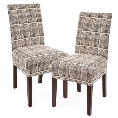 4Home Napínací poťah na stoličku Comfort Plus Check, 40 - 50 cm, sada 2 ks