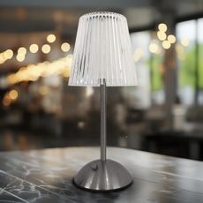 LED Stmiev. dotyková nabíjacia stolná lampa ELBA LED/1,6W/800 mAh matný chróm/číra