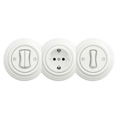 Kliklap - Retro domová zásuvka bez rámu SCHUKO 230V/16A biela