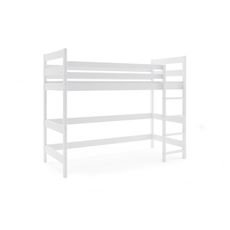 Vyvýšená posteľ z masívu ANTRESOLA 200×90 cm – biela