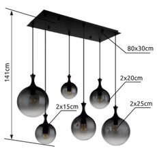 Globo 15885-6H - Luster na lanku DALTON 6xE27/10W/230V
