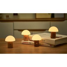 LED stolová lampa z jaseňového dreva so stmievačom v prírodnej farbe (výška 7 cm) Alice – Gingko