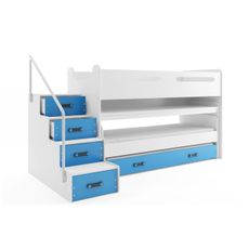 Multifunkčná poschodová posteľ MAX 1 - 200x80cm - Biely - Modrý