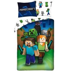 Bavlnené posteľné obliečky Minecraft - motív Útok - 100% bavlna - 70 x 90 cm + 140 x 200 cm