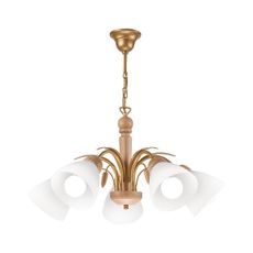 Luster na reťazi TULIPAN 5xE27/60W/230V dub