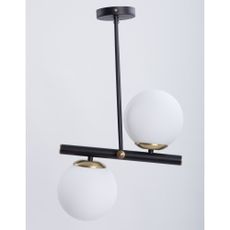 Čierno-biele stropné svietidlo so skleneným tienidlom ø 15 cm Libra – Squid Lighting