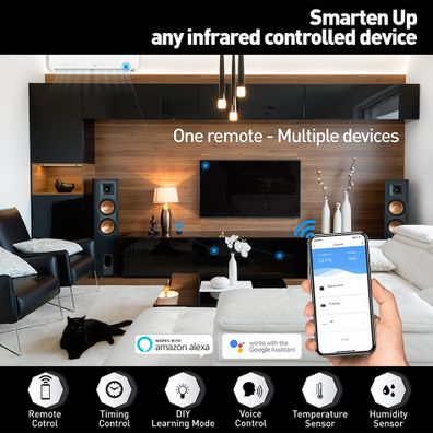 Tellur WiFi Smart Sada pre IR diaľkové ovládanie, snímač teploty a vlhkosti, USB-C, čierna, TLL331241