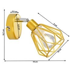KONDELA Okira Typ 2 lampa na stenu zlatá
