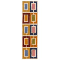 Flair Rugs koberce Ručne všívaný behúň Illusion Retro Blocks Multi - 60x230 cm