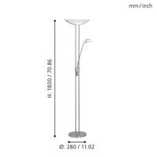 EGLO 85971 - Stmievateľná stojacia lampa BAYA 1xR7s/230W+1xG9/33W matný chróm